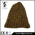 Yellow color unisex winter classic knit hat beanie cap